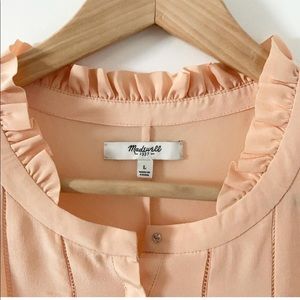 Madewell sleeveless ruffle button-up blouse
